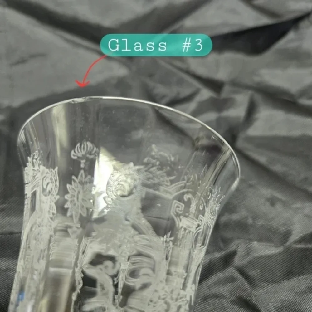 3 Morgantown Glass Co's Virginia Cordial Etched in Clear Wine/Water Glass - Picture 14 of 16